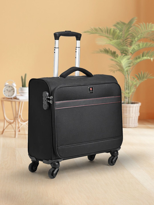SWISS MILITARY Soft-Sided Laptop Overnighter Trolley Bag Overnighter & Briefcase 4 Wheels - 18 inch