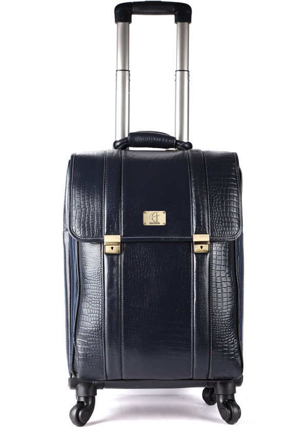 Hileder Genuine Leather Trolley Laptop Roller Case Bag for Luggage and Business Tourist Check-in Suitcase 4 Wheels - 37 inch