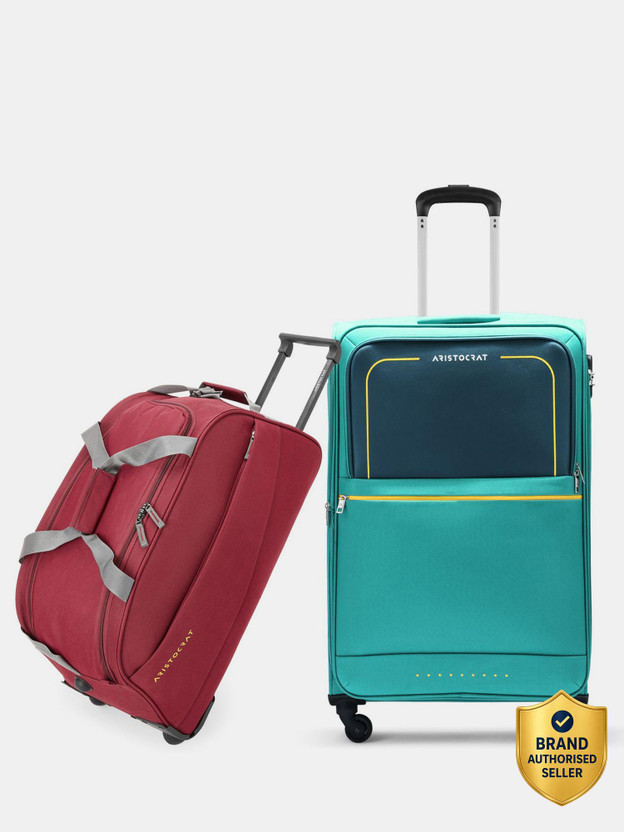 ARISTOCRAT Evolve Large Trolley Bag 79cm & Rookie Duffle Trolley 62cm For Travel Expandable  Check-in Suitcase 4 Wheels - 34 inch