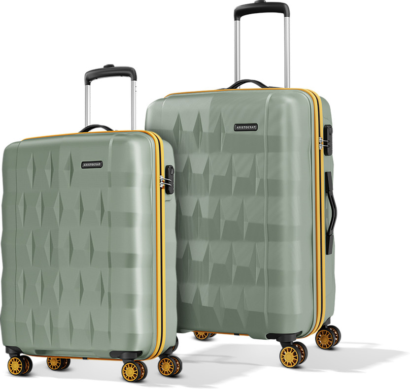 ARISTOCRAT Comet 2 Trolley Bag 56, 66cm, Small+Medium Hard Luggage, 8 Suitcase Cabin & Check-in Set 8 Wheels - 26 Inch