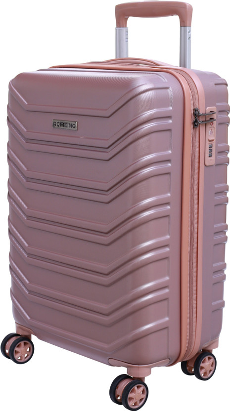 ROMEING (20 inch | 55 cm) (RoseGold) Cabin Luggage Hardside Trolley Bag Cabin Suitcase 4 Wheels - 20 inch