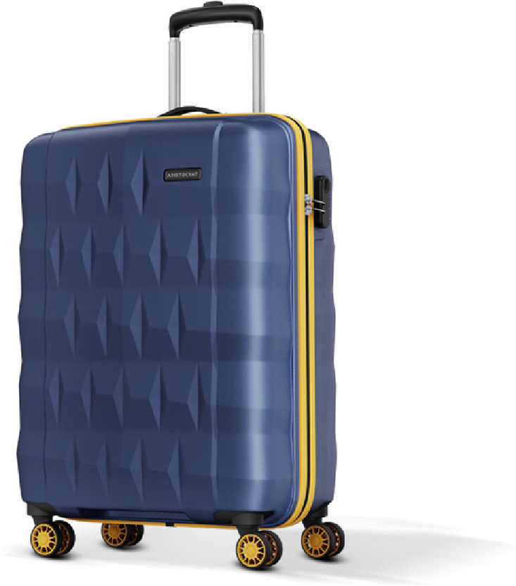 ARISTOCRAT Comet Trolley Bag 56cm, Small Hard Luggage Cabin Suitcase 8 Wheels - 22 inch