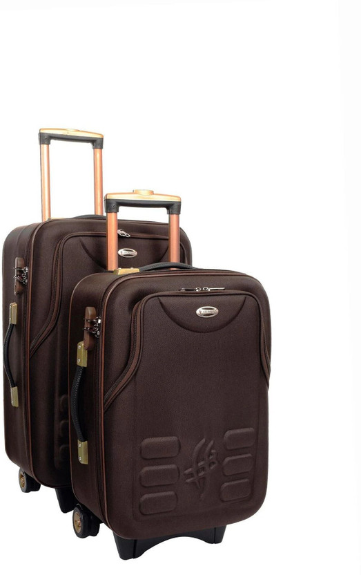 STUNNERZ |20+24 Inch|51+61CM| Combo Set, Trolley Bag Travel Bag Suitcase (pack of 2) |Brown| Cabin & Check-in Set 2 Wheels - 24 inch