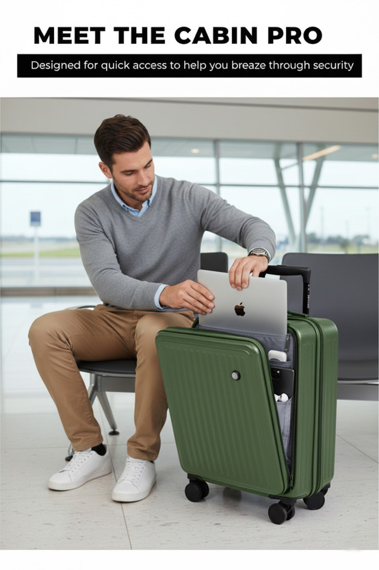 ROYALME AXION- Laptop Trolley Bag | Lightweight Hard Shell Premium Luggage Cabin Suitcase 8 Wheels - 22 inch