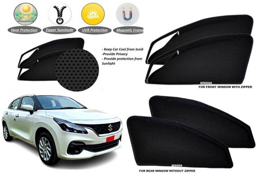 DENISIGA Rear Window, Side Window Sun Shade For Maruti Suzuki Baleno Price in India Buy