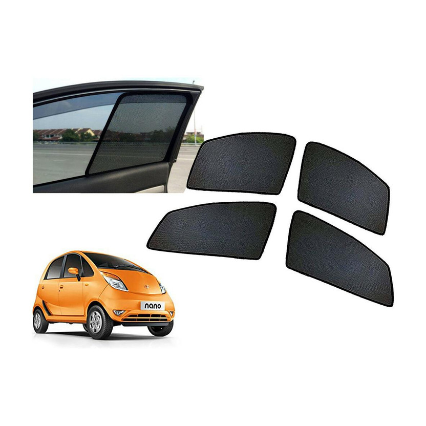 AUTO PEARL Side Window Sun Shade For Tata Nano(Black)