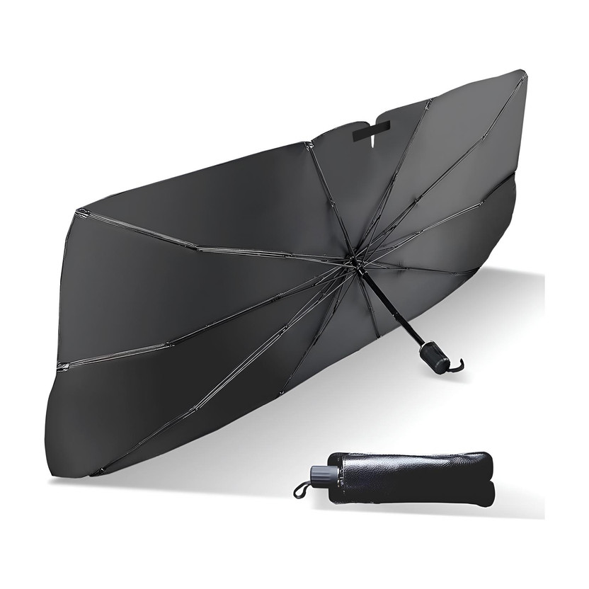 Wagzo Windshield Sun Shade For Universal For Car Universal For Car(Black)