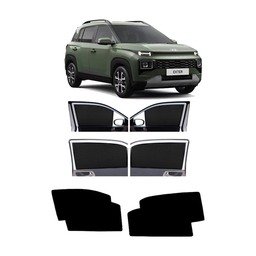 DreamRow Side Window Sun Shade For Hyundai Exter(Black)