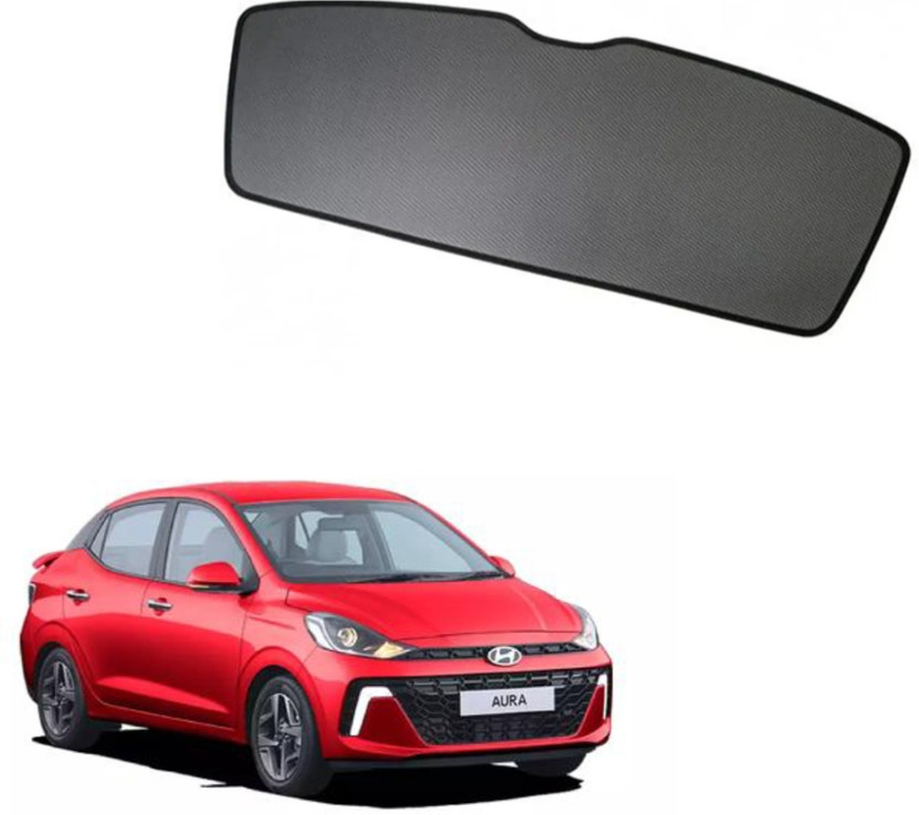 PAHWAAL Rear Window Sun Shade For Hyundai Aura(Black)