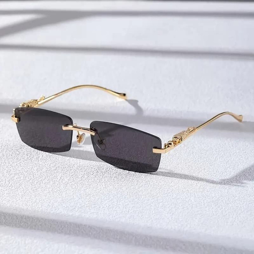 Rich Club Rectangular Sunglasses(For Men, Grey)