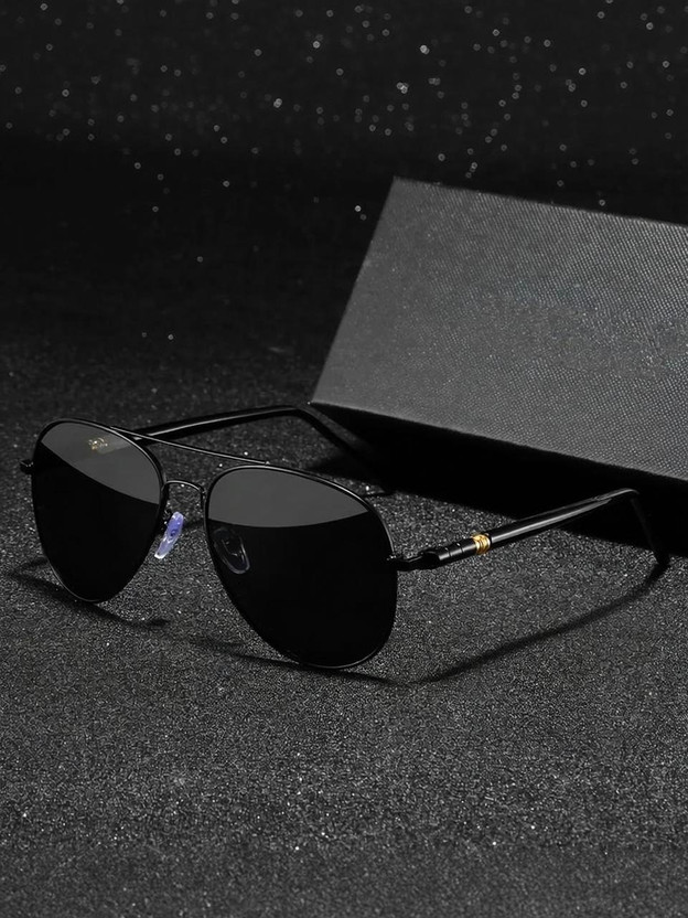 eyedens Aviator Sunglasses(For Men & Women, Black)