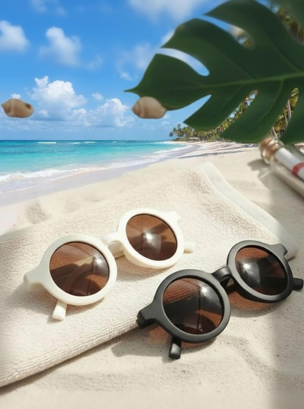 styliv ogal Round Sunglasses(For Boys & Girls, Black)