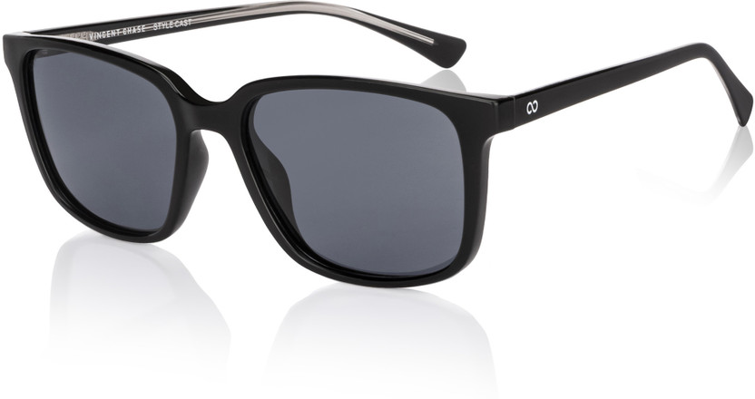 VINCENT CHASE by Lenskart Rectangular Sunglasses(For Men & Women, Grey)