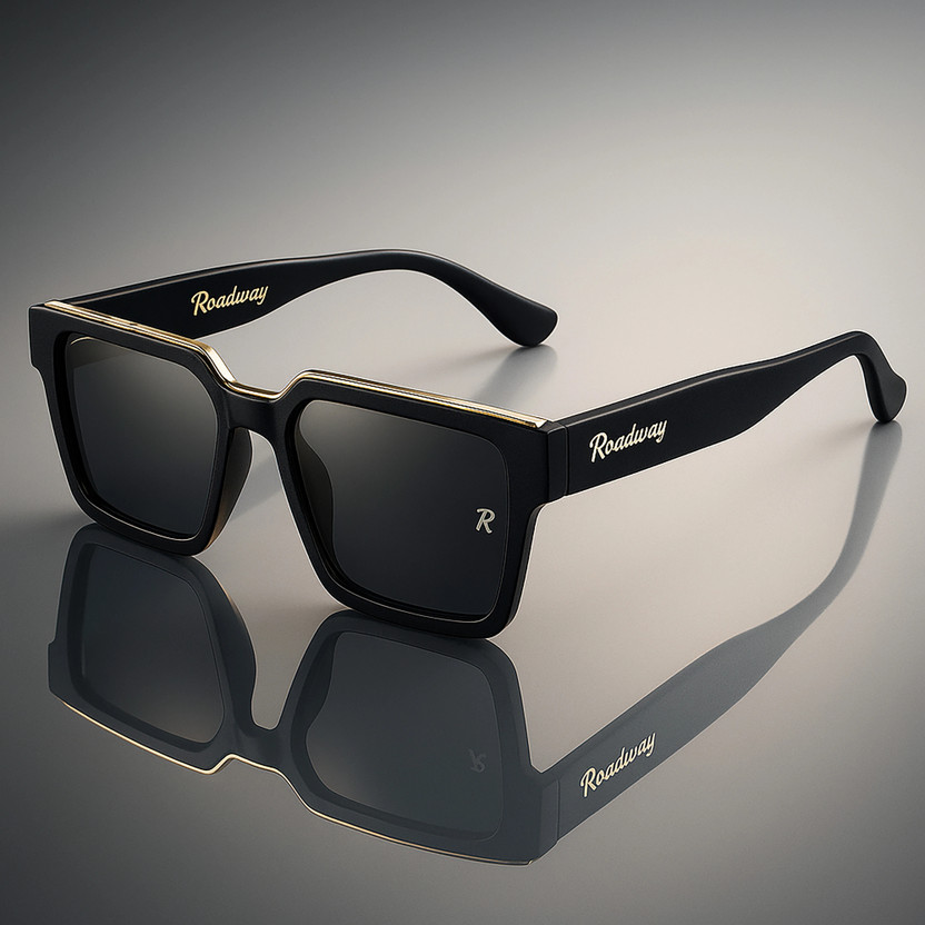 ROADWAY Wayfarer, Retro Square Sunglasses(For Men & Women, Black)