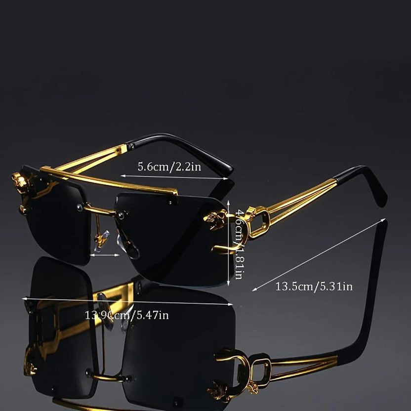 DKERAOD Rectangular, Retro Square Sunglasses(For Men & Women, Black)