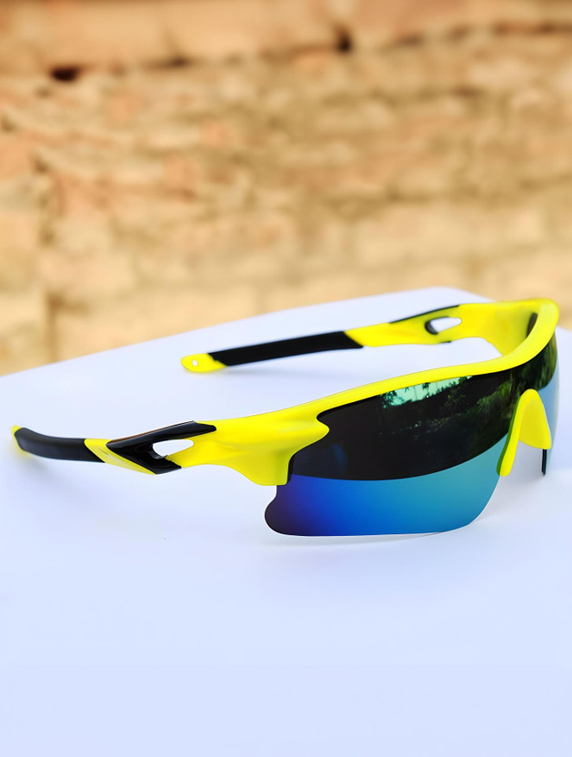 Swagify Sports Sunglasses(For Men & Women, Yellow, Blue)