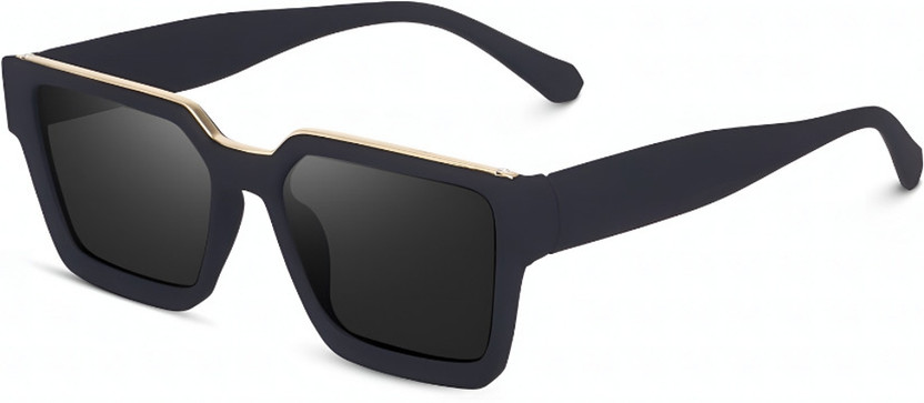 Hype Type Eyewear Wayfarer, Retro Square Sunglasses(For Men & Women, Black)
