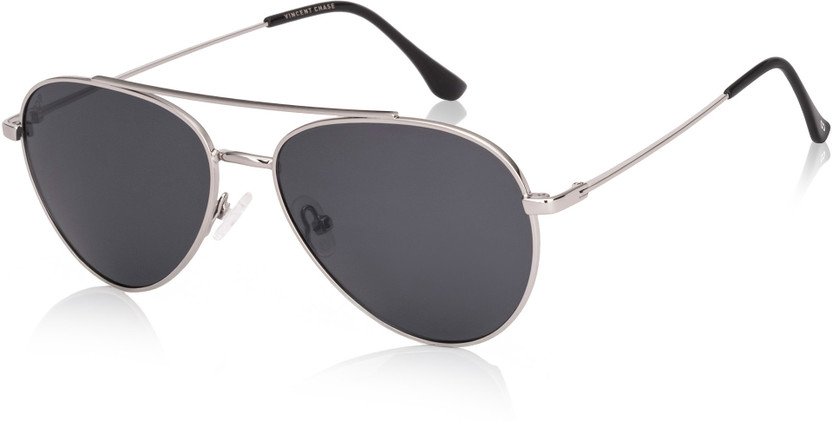 VINCENT CHASE Aviator Sunglasses(For Men & Women, Grey)