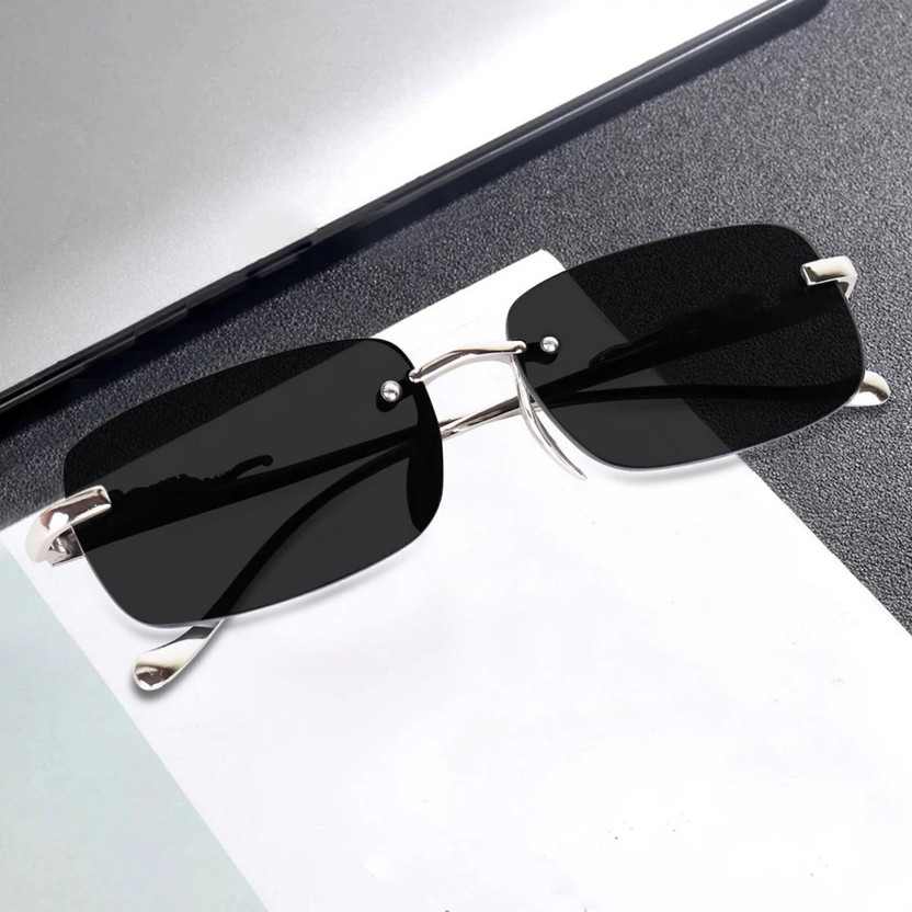 GOODINA Retro Square Sunglasses(For Men, Black)