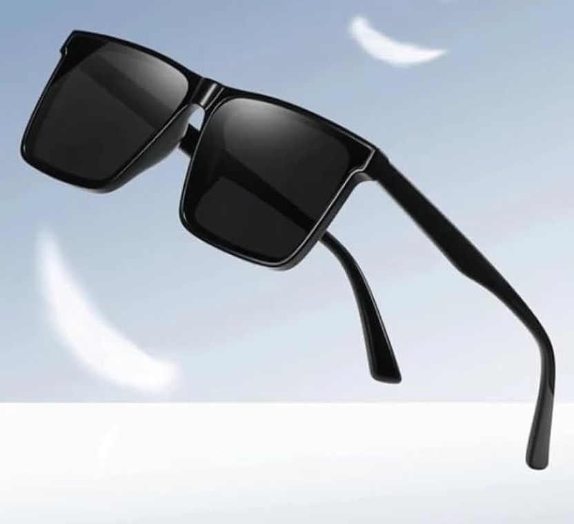 LENS LIBRARY Wayfarer Sunglasses(For Men & Women, Black)