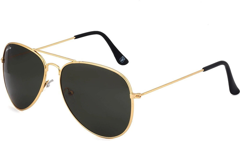 ROYAL SON Aviator Sunglasses(For Men, Black, Golden)