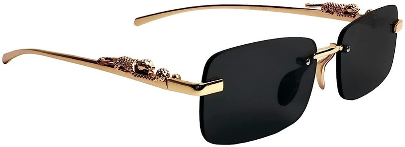 Shade House Rectangular Sunglasses(For Men, Black)