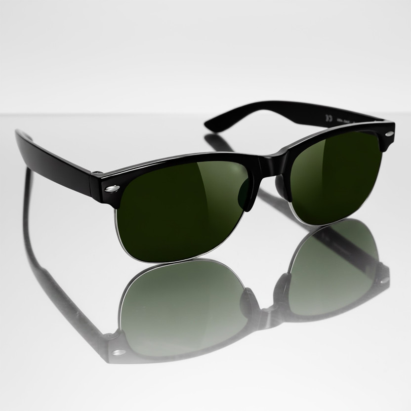 DKERAOD Clubmaster, Wayfarer Sunglasses(For Men & Women, Black)