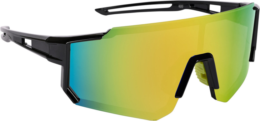 NuVew Sports, Wrap-around Sunglasses(For Men & Women, Golden)