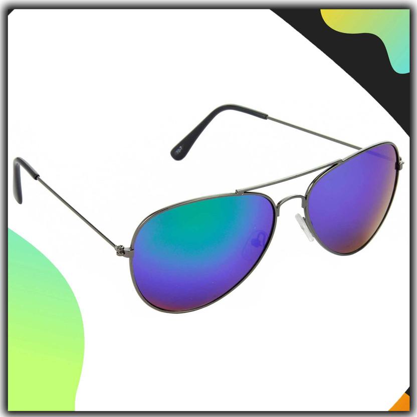 Hrinkar Aviator Sunglasses(For Men & Women, Blue)