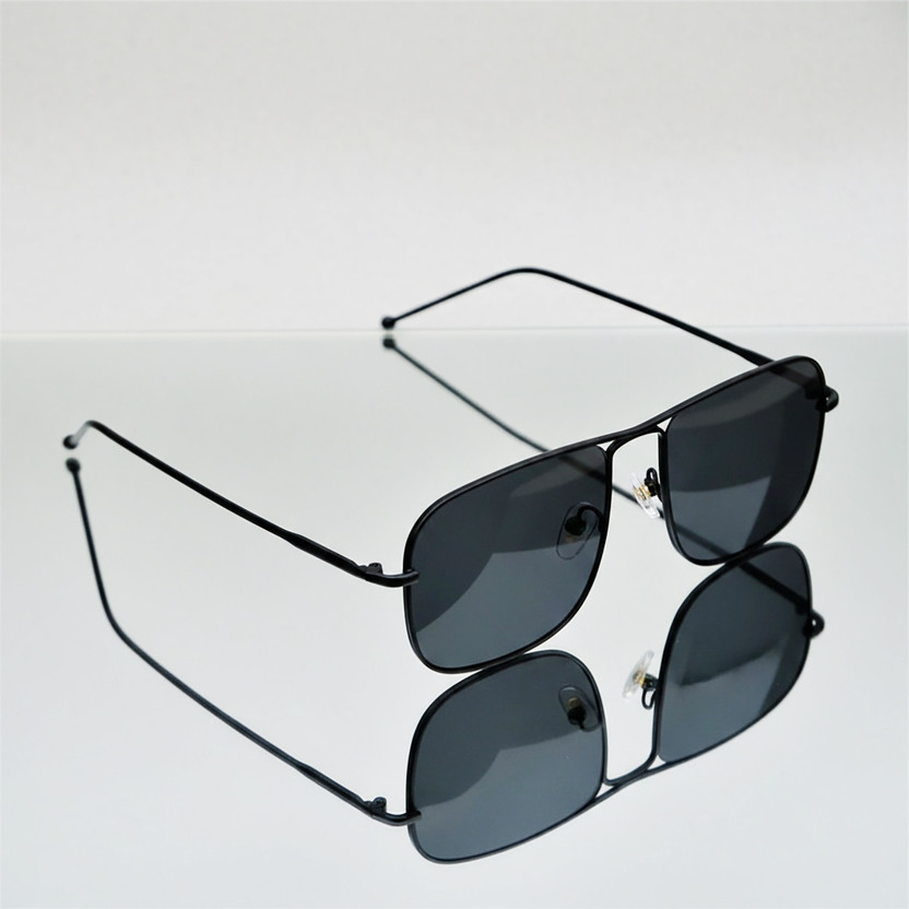 DKERAOD Aviator, Retro Square Sunglasses(For Men & Women, Black)