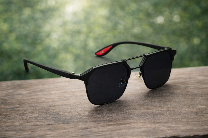 METRONAUT UV Protection, Gradient, Night Vision, Riding Glasses Sunglass(For Men, Black)