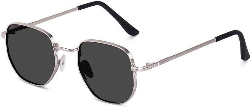 eynix Retro Square, Octagonal, Round Sunglasses(For Men & Women, Black)