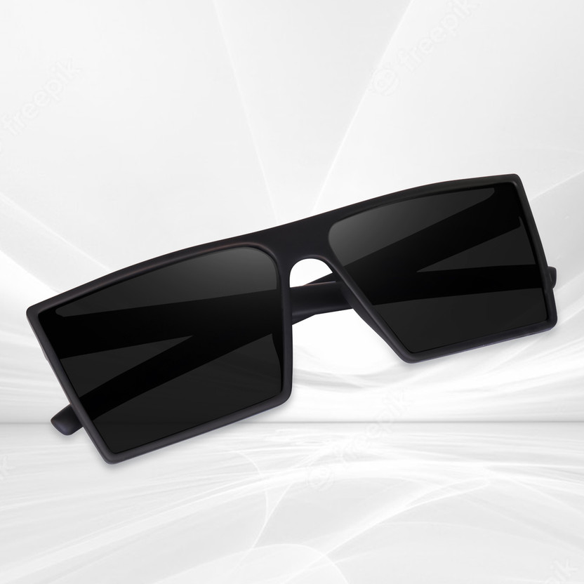 Eymen I Retro Square, Wayfarer Sunglasses(For Men & Women, Black)