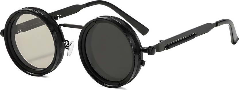 4Flaunt Round Sunglasses(For Men & Women, Black)