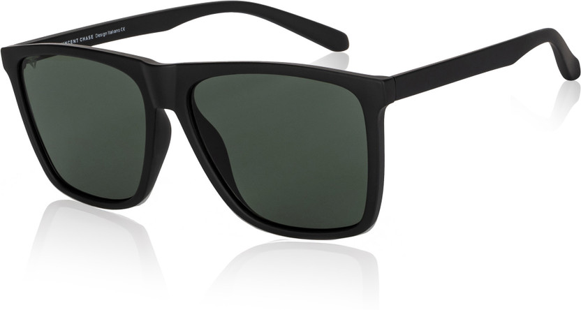 VINCENT VINCENT CHASE by Lenskart Retro Square Sunglasses(For Men & Women, Black) - Flipkart Deal