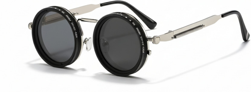 4Flaunt Round Sunglasses(For Men & Women, Black)