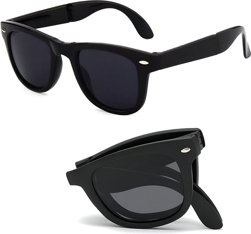 BLACK BURG Wayfarer Sunglasses(For Men & Women, Black)