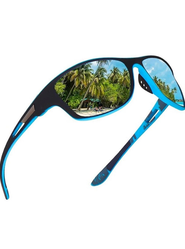 PROVOGUE Wrap-around Sunglasses(For Men, Blue)