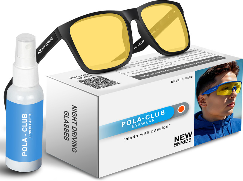 POLA-CLUB Rectangular Sunglasses(For Men & Women, Yellow)