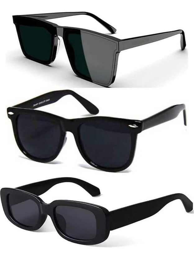 Dannilo Retro Square Sunglasses(For Boys & Girls, Black)
