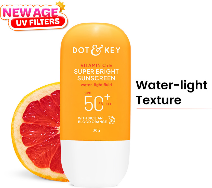 Dot & Key Sunscreen - SPF 50 PA++++ Vitamin C + E Super Bright Sunscreen, In-Vivo Tested or All Skin(30 g)