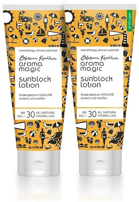 Aroma Magic Sunscreen - SPF 30 PA++ Matte Sunblock Lotion|Mattifies & Protects From UVA/UVB|All Skin Types|Pack of 2(100 ml)