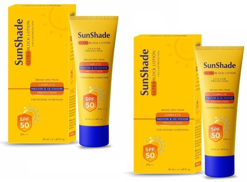 SunShade Sunscreen - SPF 50 PA+++ Ultra Block Sunscreen SPF 50 PA+++ Lotion for Face & Body (2x50ml)(100 ml)