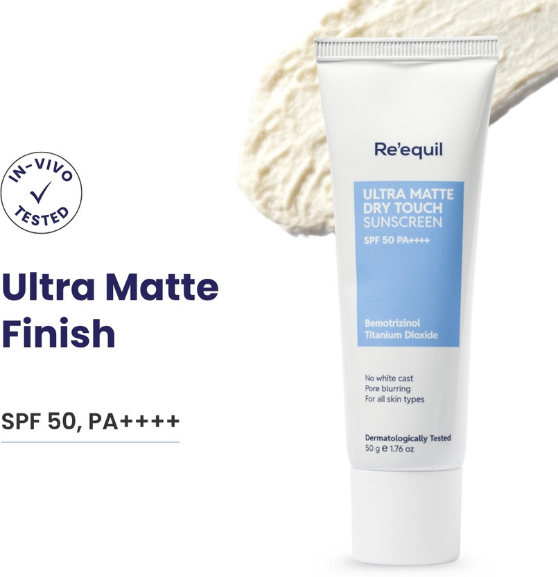 Re'equil Sunscreen - SPF 50 PA++++ Ultra Matte Dry Touch Sunscreen Gel(50 g)