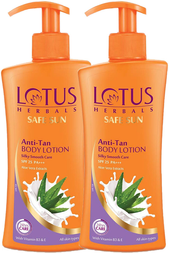 LOTUS Sunscreen - SPF 50 PA+++ Herbals Safe Sun Anti-Tan Body Lotion Silky Smooth Care(500 ml)