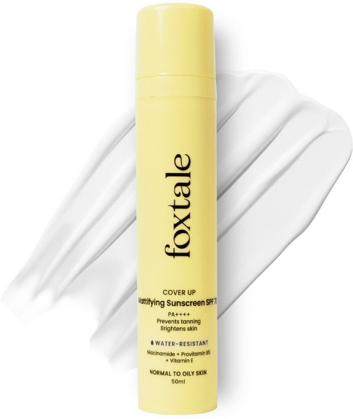 Foxtale Sunscreen - SPF 70 PA++++ Matte Sunscreen for Oily Skin with Niacinamide|Prevents Tan(50 ml)
