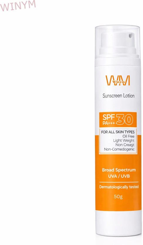 Winym Sunscreen - SPF 30 PA+++ Daily Protection Sunscreen Lotion SPF 30 PA+++ Quick Dry Sun Care(50 g)
