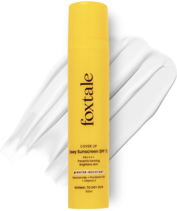 Foxtale Sunscreen - SPF 70 PA++++ Dewy Sunscreen with Naicinamide(50 ml)