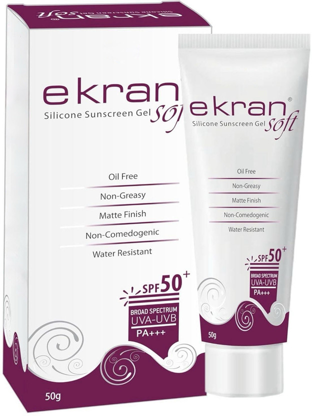 EKRAN EKRAN SOFT Sunscreen - SPF 50 PA+++ Silicone Sunscreen Gel | Oil Free | Non-Greasy | Matte Finish | Water Resistant(50 g) - Flipkart Deal