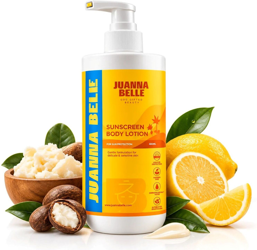 JUANNA BELLE Sunscreen - SPF SPF50 PA+++ Sunscreen Body Lotion SPF 50 | Broad Spectrum UVA & UVB Protection(400 ml)